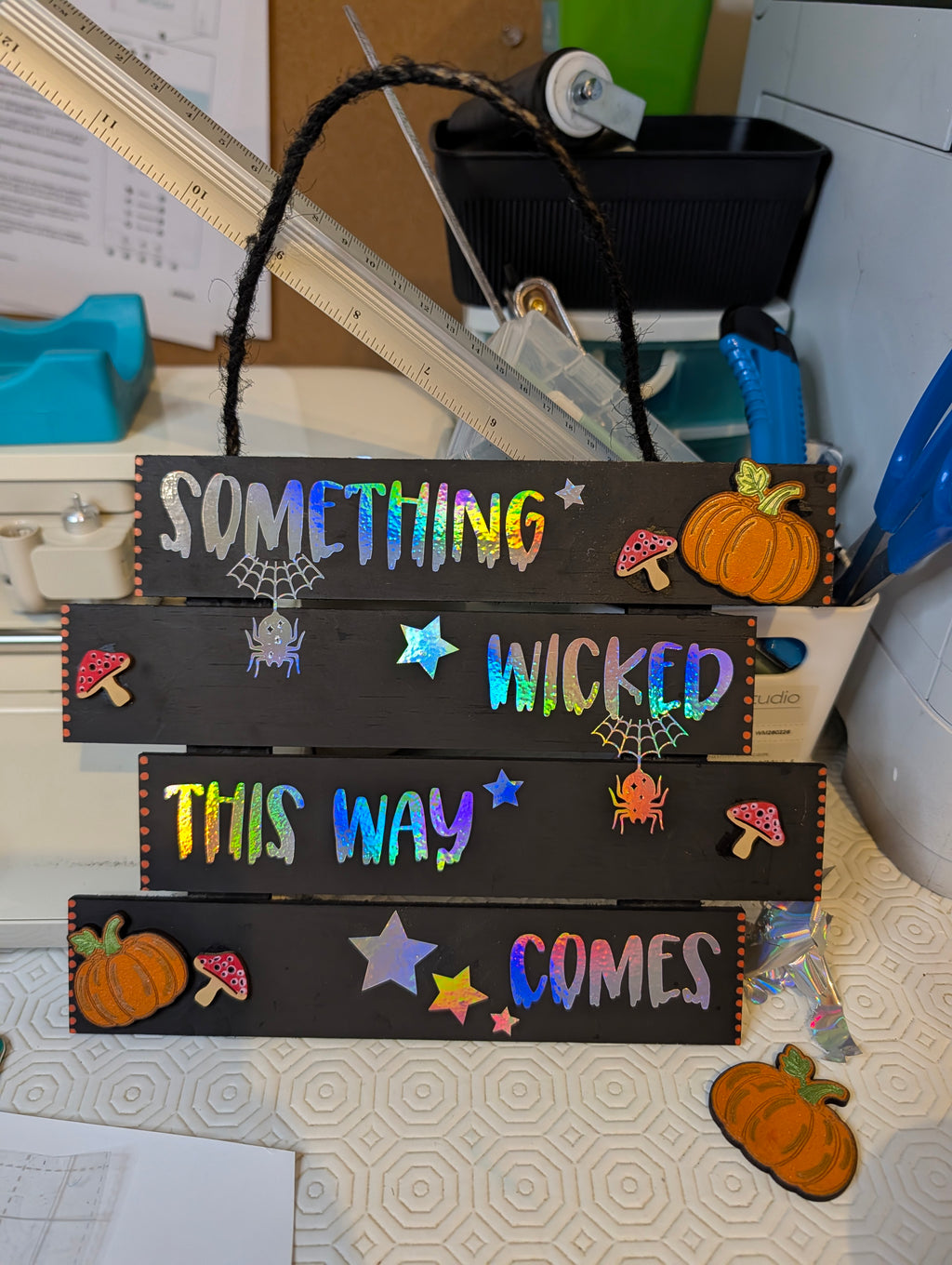 Something Wicked This Way Comes | Handmade Halloween Sign