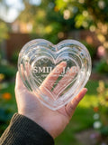 Smile Jar Open When Needed Gift Jar Engraved Glass Heart Keepsake Positive Gift